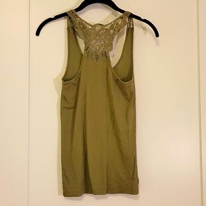 Green Banana Republic Lace-detail racerback tank